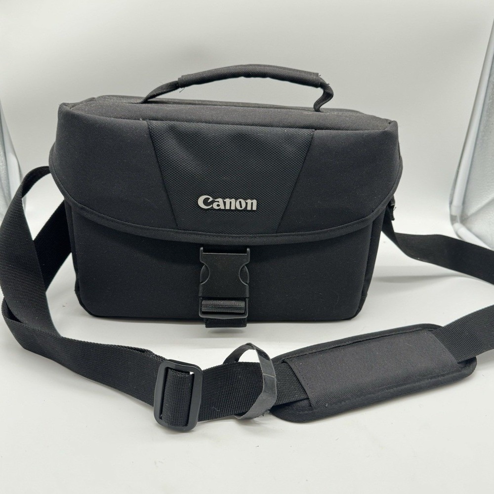 Canon DSLR Camera Shoulder Bag Black Nylon Padded Gadget Case with Strap
